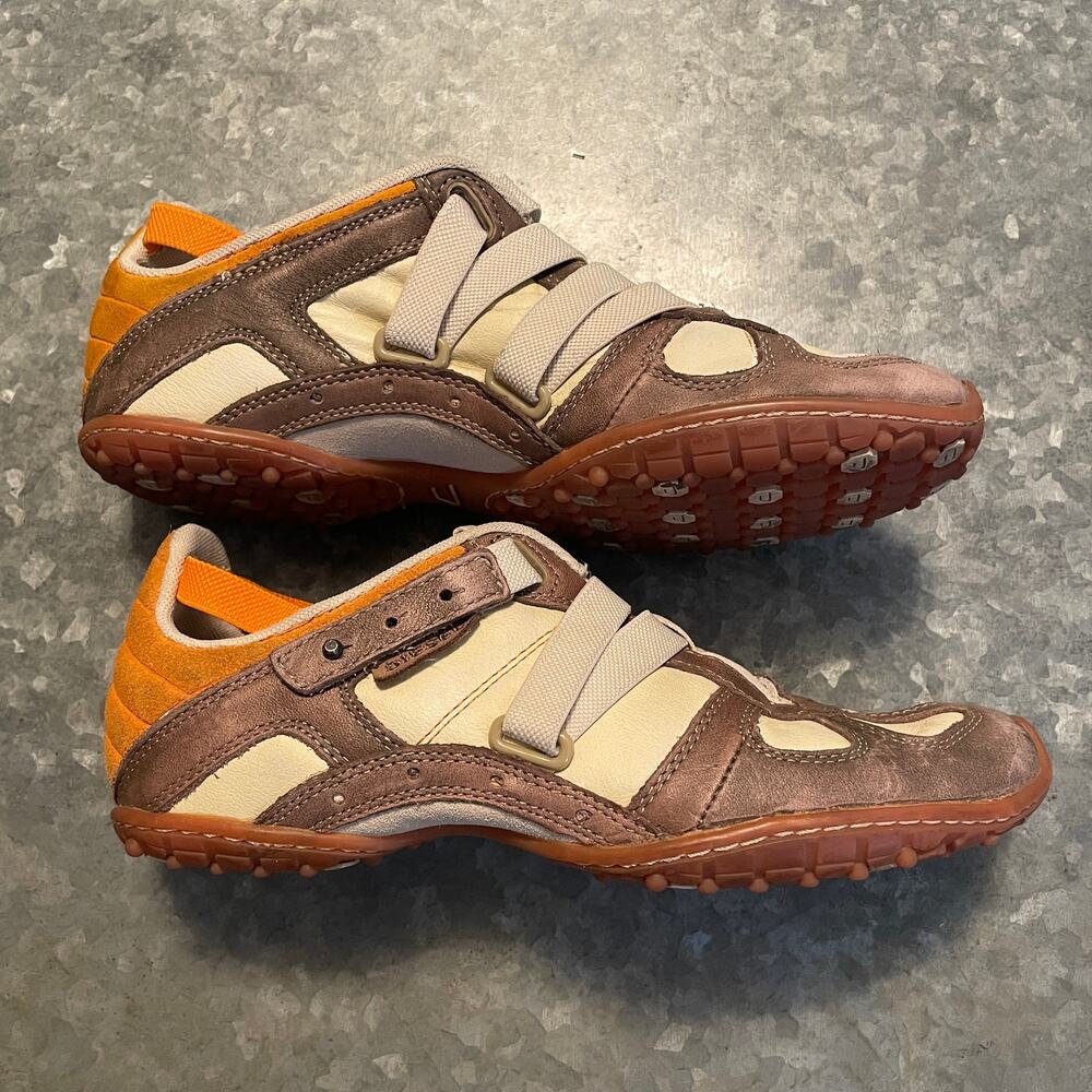 Diesel Moslette Low Top Shoes Sneakers Womens 7.5 Brown Cream Orange Vintage Y2K - Picture 4 of 10